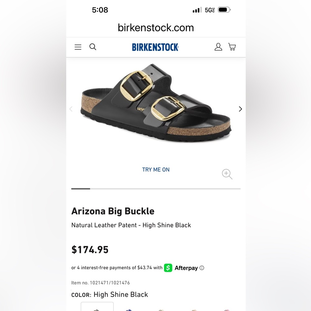 Birkenstock Arizona Big Buckle Sandals - High Shine Black